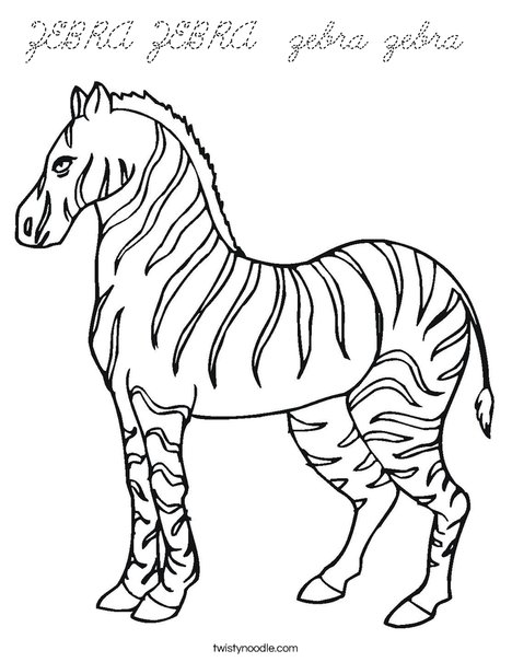 Zebra Coloring Page