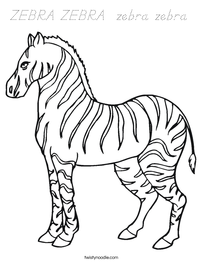 ZEBRA ZEBRA  zebra zebra  Coloring Page