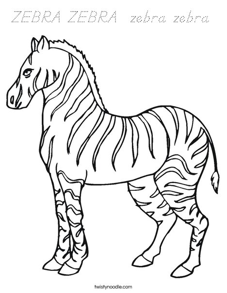Zebra Coloring Page
