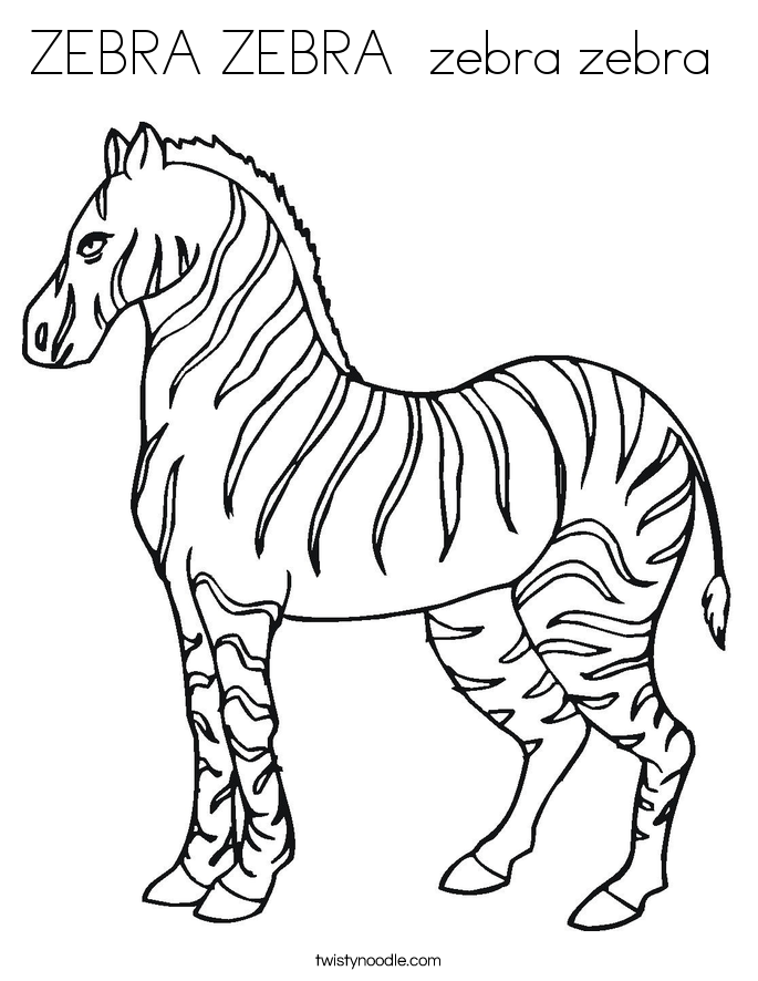 ZEBRA ZEBRA  zebra zebra  Coloring Page