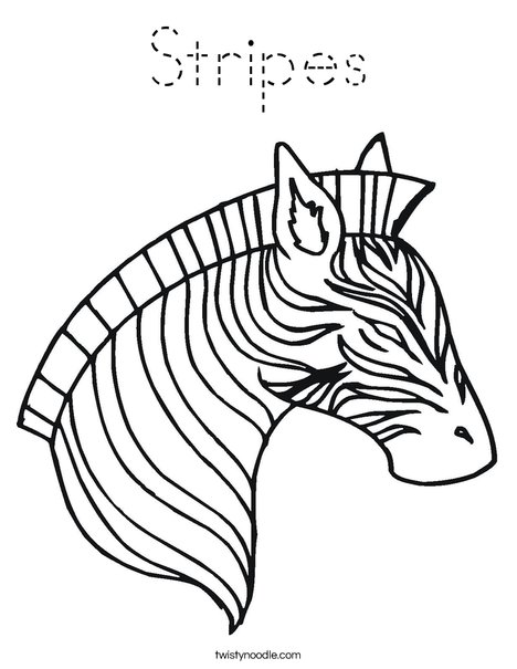 Zebra Head Coloring Page