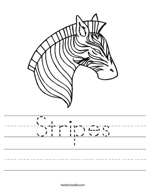 Zebra Head Worksheet