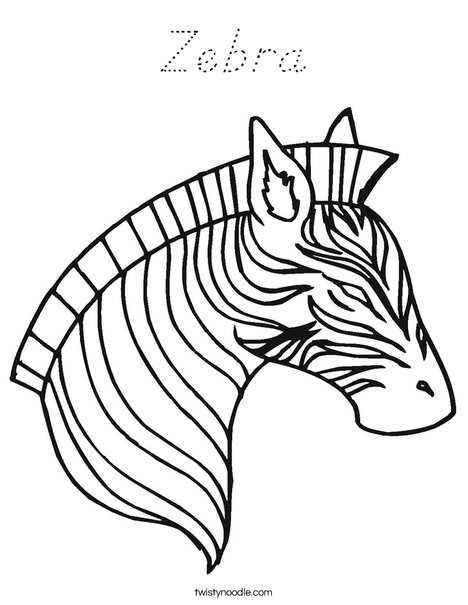Zebra Head Coloring Page