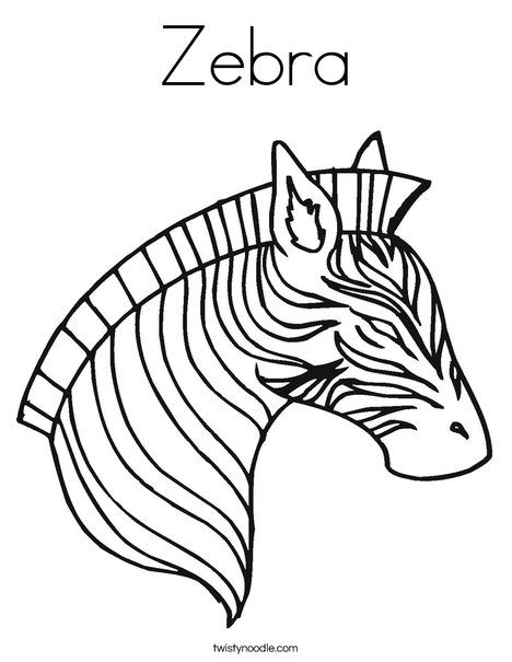 Zebra Head Coloring Page