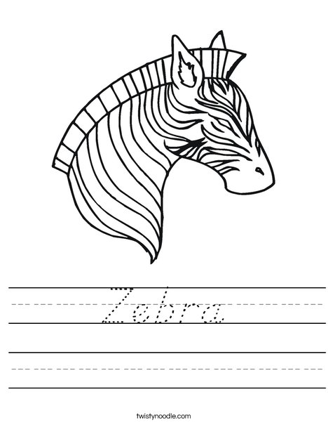 Zebra Head Worksheet