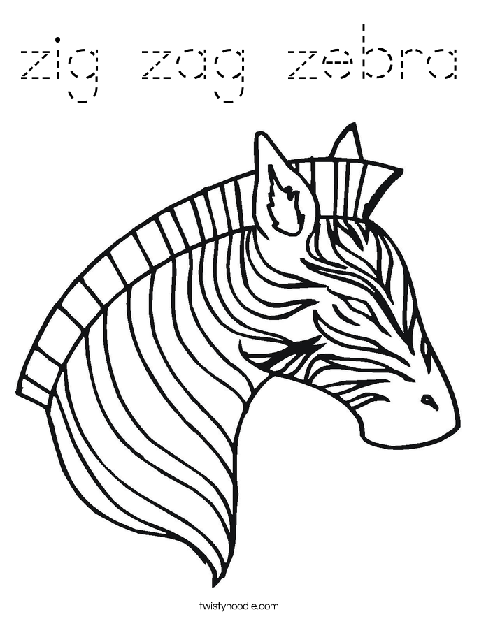 zig zag zebra Coloring Page