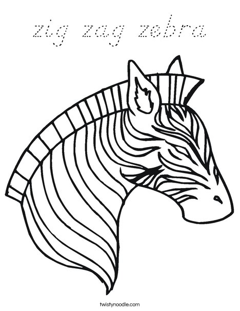 Zebra Head Coloring Page