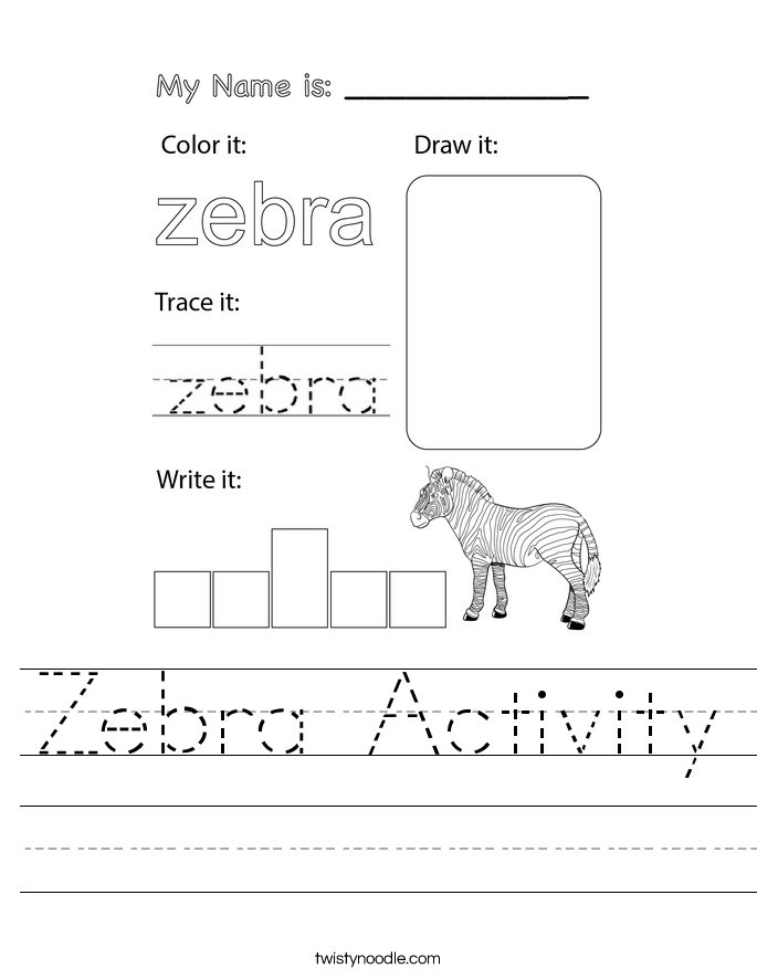 Zebra Activity Worksheet