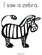 I saw a zebra Coloring Page