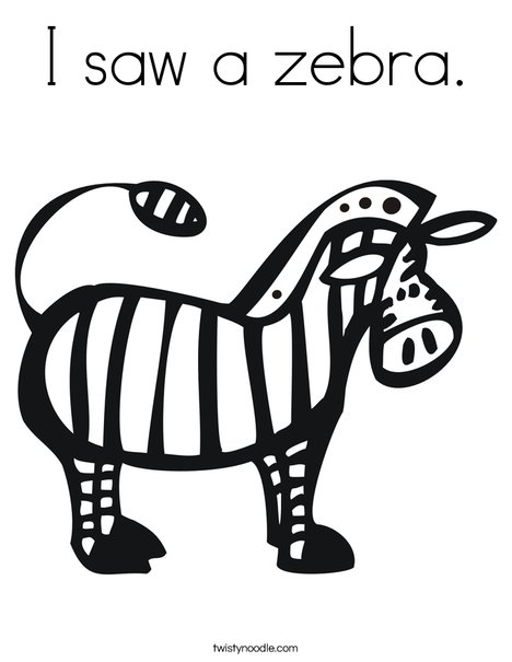Zebra for Zoo Book Coloring Page