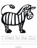 I Went to the Zoo Worksheet