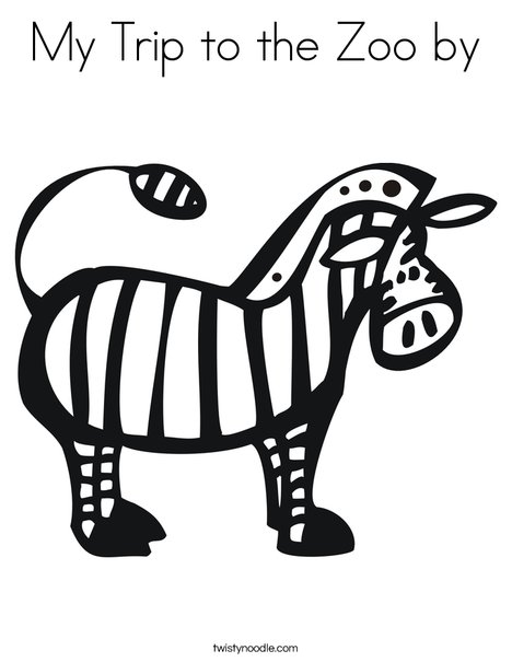 Zebra for Zoo Book Coloring Page