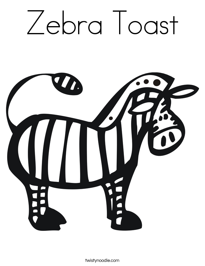 Zebra Toast Coloring Page