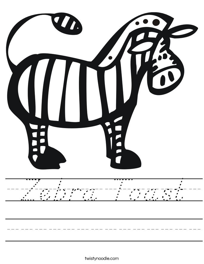 Zebra Toast Worksheet
