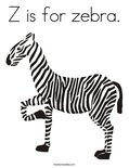 Z is for zebra. Coloring Page