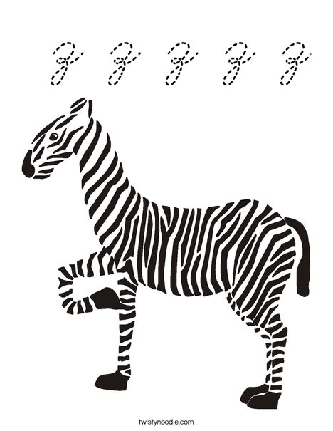 Z is for Zebra Coloring Page