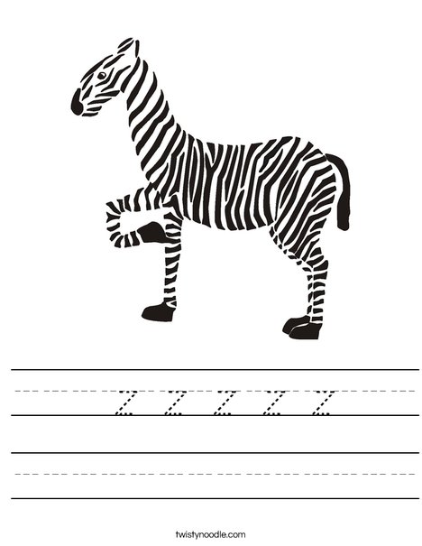 Z is for Zebra Worksheet