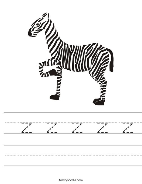 Z is for Zebra Worksheet