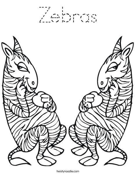 Two Zebras Coloring Page