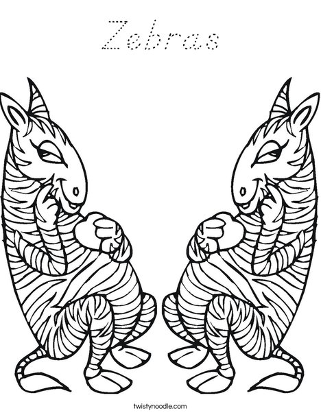 Two Zebras Coloring Page
