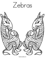 Zebras Coloring Page