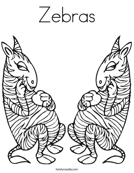 zebras coloring page twisty noodle
