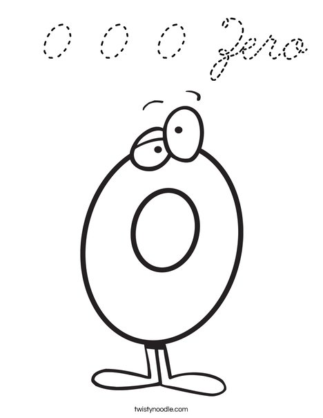 Silly Zero Coloring Page
