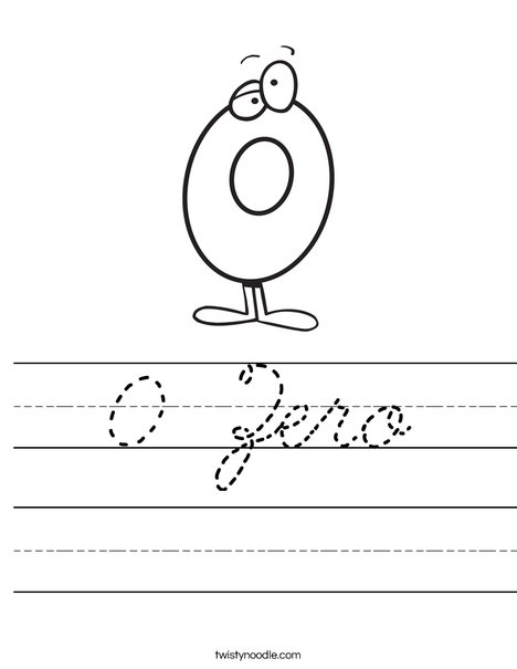 Silly Zero Worksheet