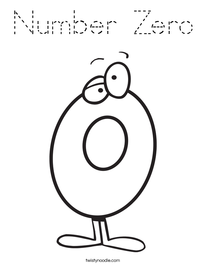 Number Zero Coloring Page