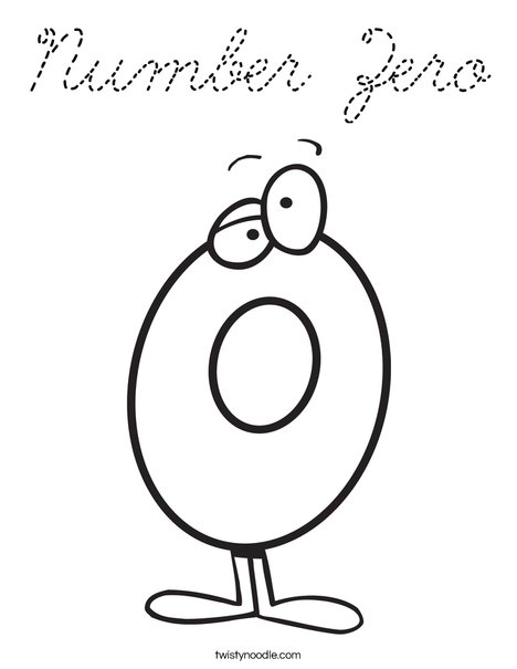 Silly Zero Coloring Page