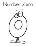 Number Zero Coloring Page