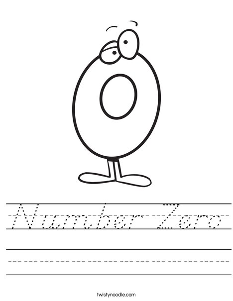 number zero worksheet dnealian twisty noodle