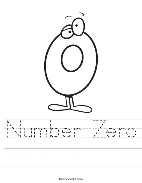 Silly Zero Worksheet