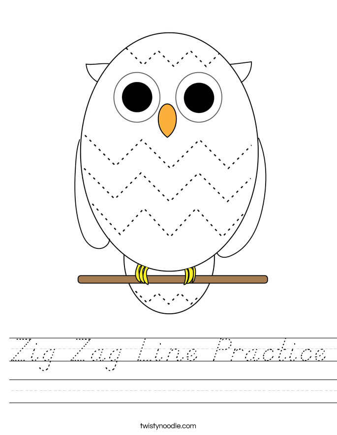 Zig Zag Line Practice Worksheet