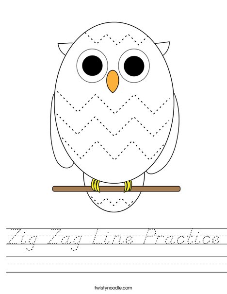 Zig Zag Line Practice Worksheet