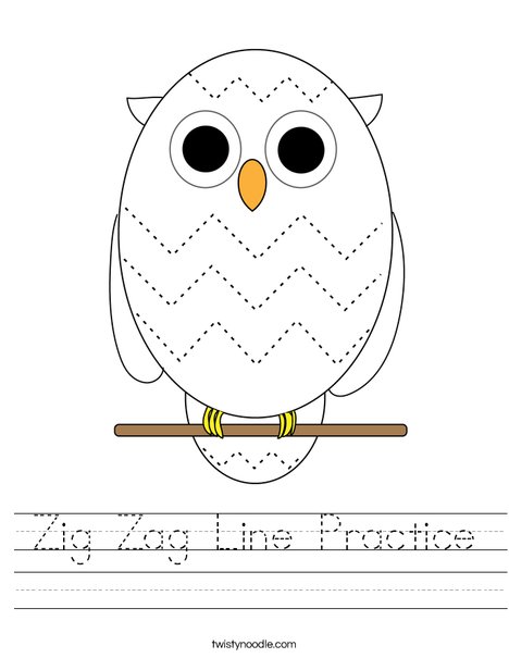 Zig Zag Line Practice Worksheet