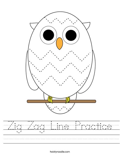 zig zag line practice worksheet twisty noodle