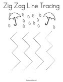 Zig Zag Line Tracing Coloring Page