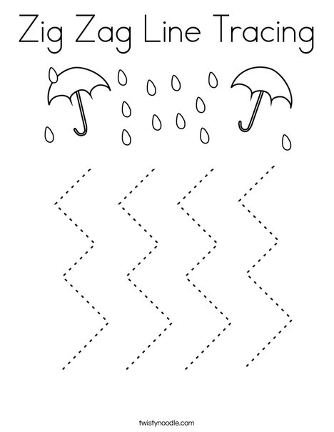 Zig Zag Line Tracing Coloring Page Twisty Noodle Zig Zag Line Tracing Coloring Page Twisty Noodle