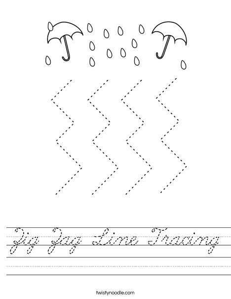 Zig Zag Line Tracing Worksheet Cursive Twisty Noodle Zig Zag Line Tracing Worksheet Cursive Twisty Noodle