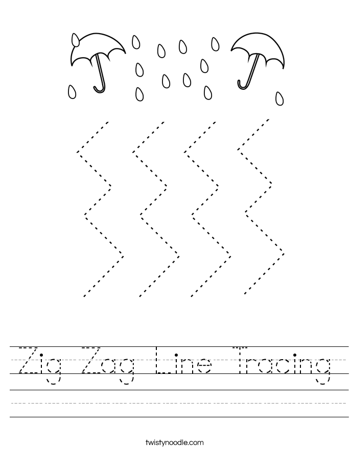 zig zag line tracing worksheet twisty noodle