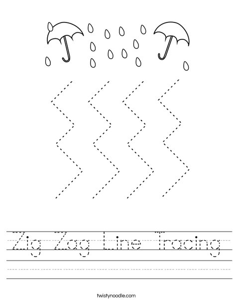 Zig Zag Line Tracing Worksheet