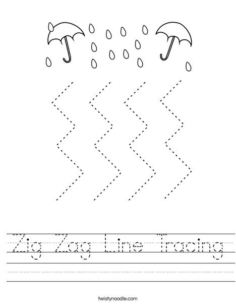 zig zag line tracing worksheet twisty noodle