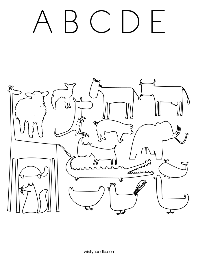 A B C D E Coloring Page