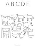 A B C D E Coloring Page