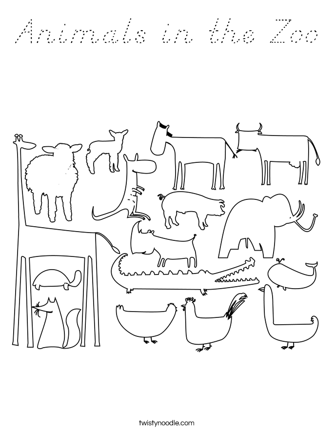 Animals in the Zoo Coloring Page