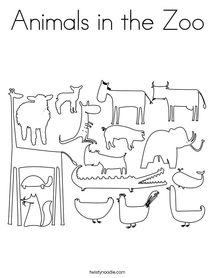 Animals in the Zoo Coloring Page