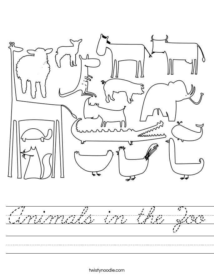 Animals in the Zoo Worksheet