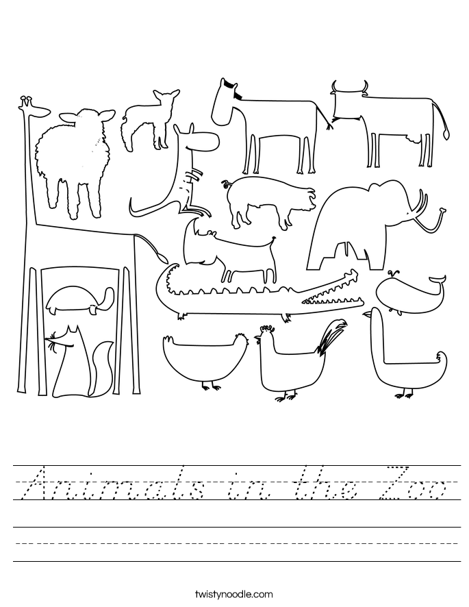 Animals in the Zoo Worksheet