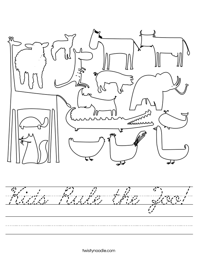 Kids Rule the Zoo! Worksheet